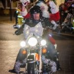 Santa arriving to the Christmas Countdown event with the H.O.G. Geordie Chapter