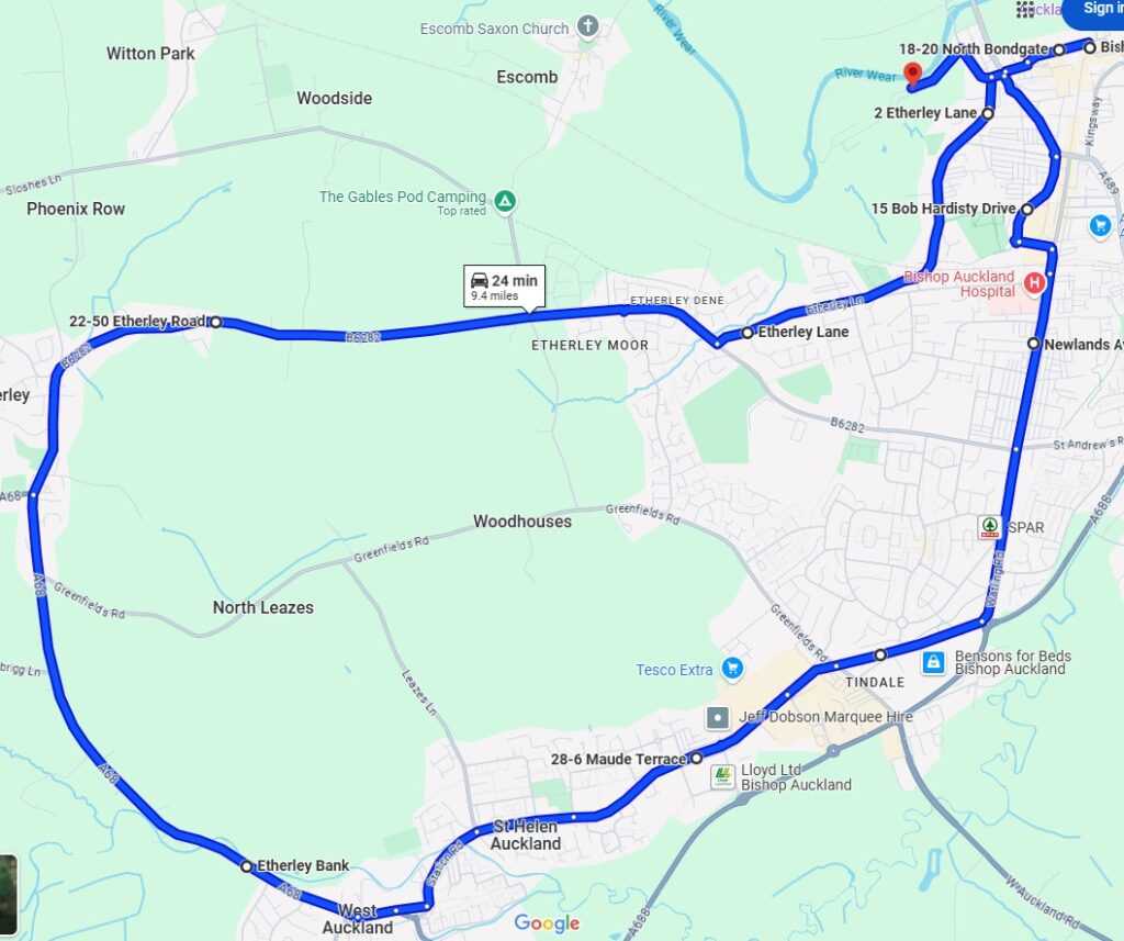 Goldwing Light Parade Map, 22nd-23rd August 2025.