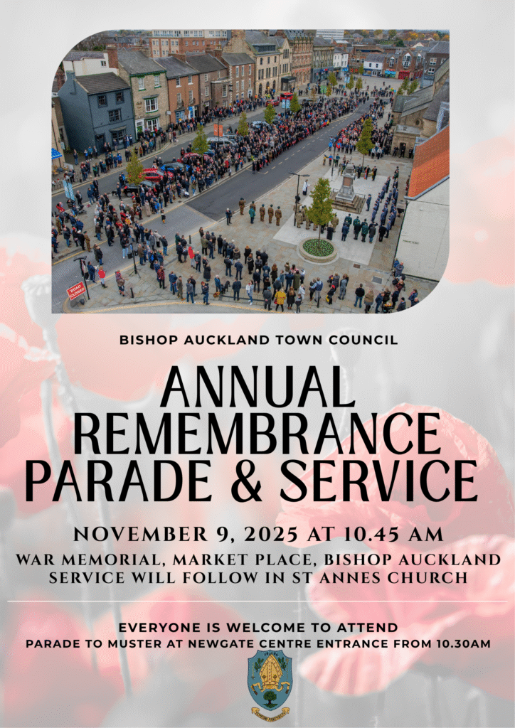 Poster advising that annual remembrance parade will take place at 10.45am on 9th November 2025