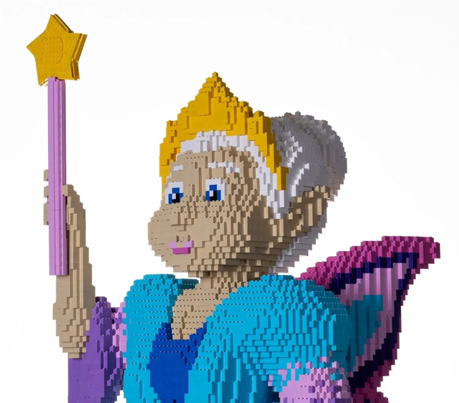 A Fairy with a Magic Star Wand, made from Building Bricks.